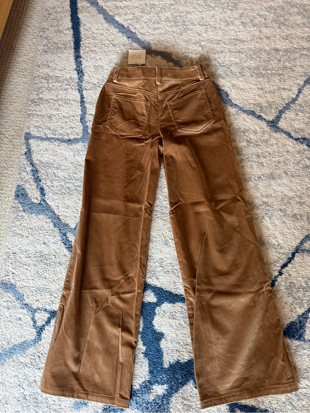 TWP Varick Dark Camel Cotton Velveteen Wide Leg Pants Size 0 NWT $550 - Picture 5 of 7
